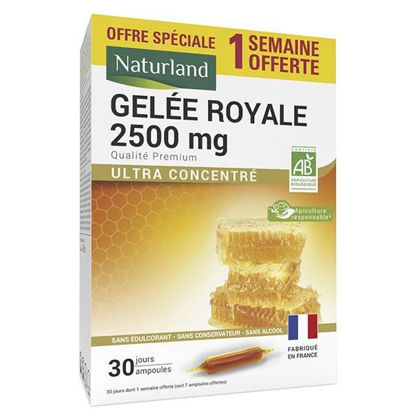 Naturland Gelée Royale 2500mg Bio 30 ampoules Cdiscount Santé Mieux