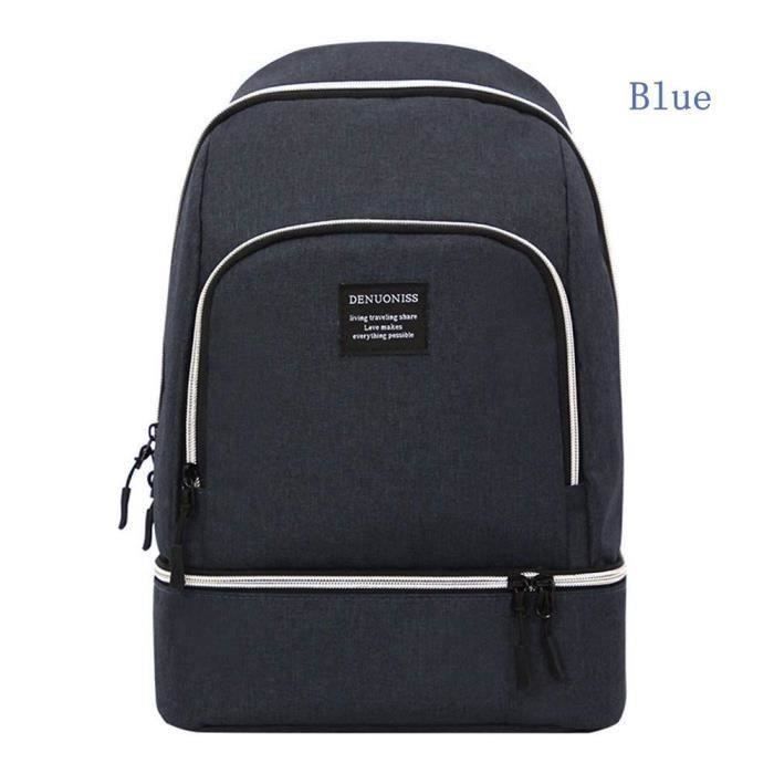 YJZQ Sac Isotherme Grand Sac Isotherme Sac Repas /étanche Sac d/éjeuner Outdoor Sac Isotherme Pliable pour /école Travail Pique-Nique et Camping Bleu