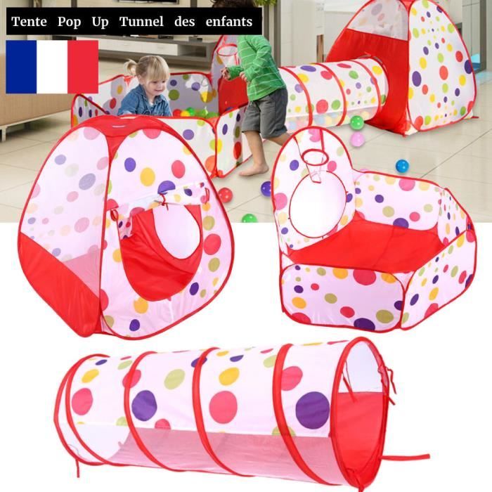 HOP34 Tent de jeu Pop Up avec Tunnel pour Enfant Play House en