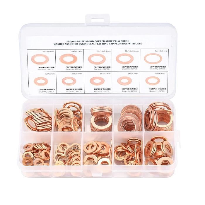18 mm x 24 mm x 2 mm Métrique Bague Forme Cuivre Rondelle Plate 10 pcs