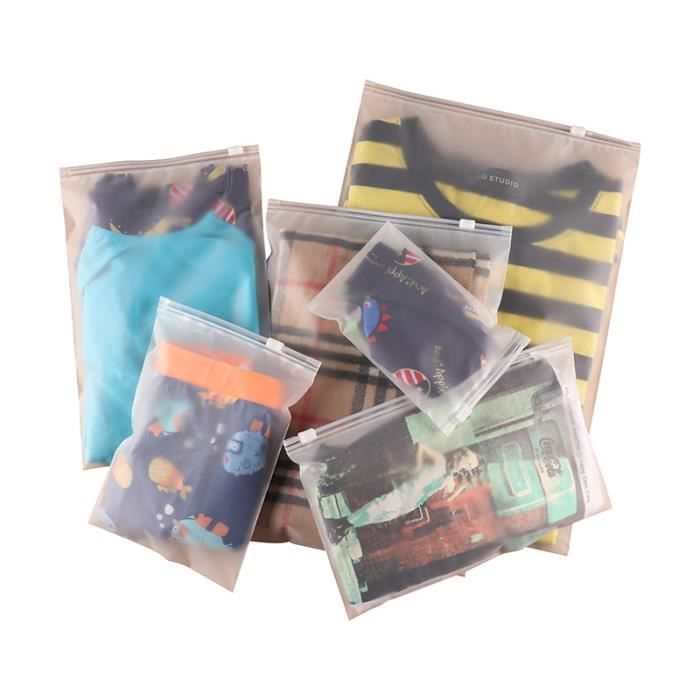 20x15 cm - 10pc - sac de rangement pour vêtements sac en plastique à fermeture éclair, pochette à fermeture é