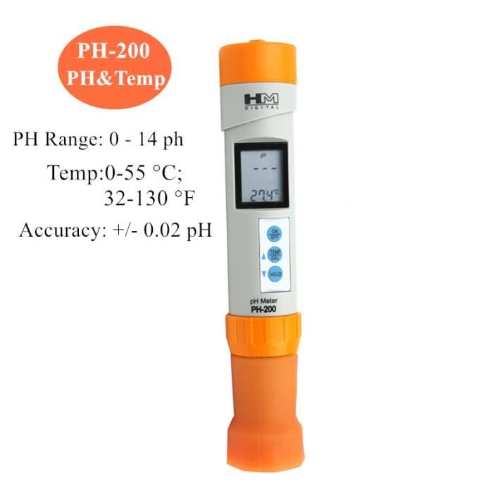 PH-mètre Numérique PH-200 + COM-100 EC/TDS - Testeur Eau PH Température Conductivité, Étalonnage Auto, Étanche IP67 Pour Piscine Hydroponie Aquarium