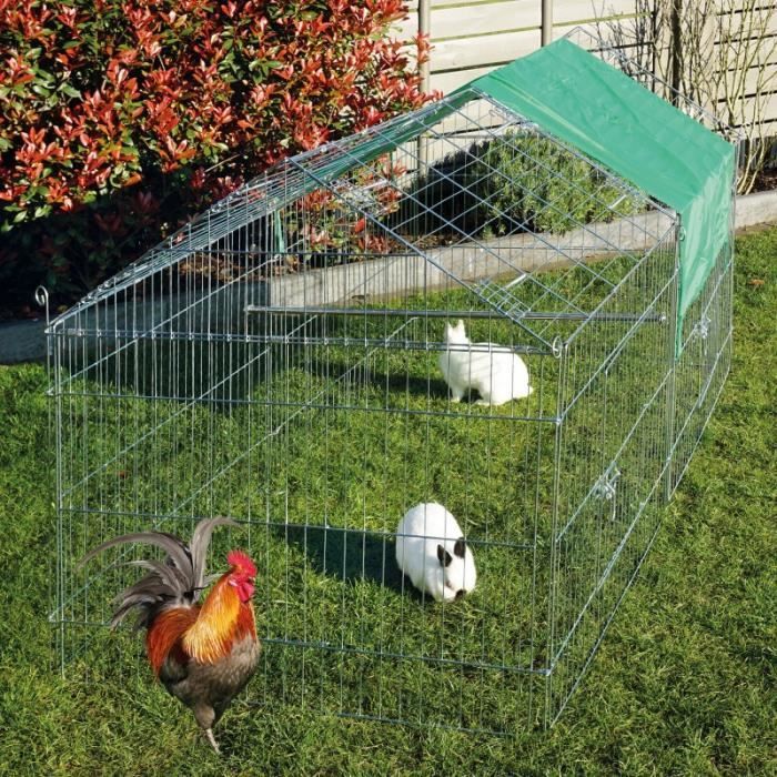 Parc Enclos lapin Extérieur grillage en métal Haute Qualité pour lapins 180 x 074 x 075 m « 455 S Maison été»