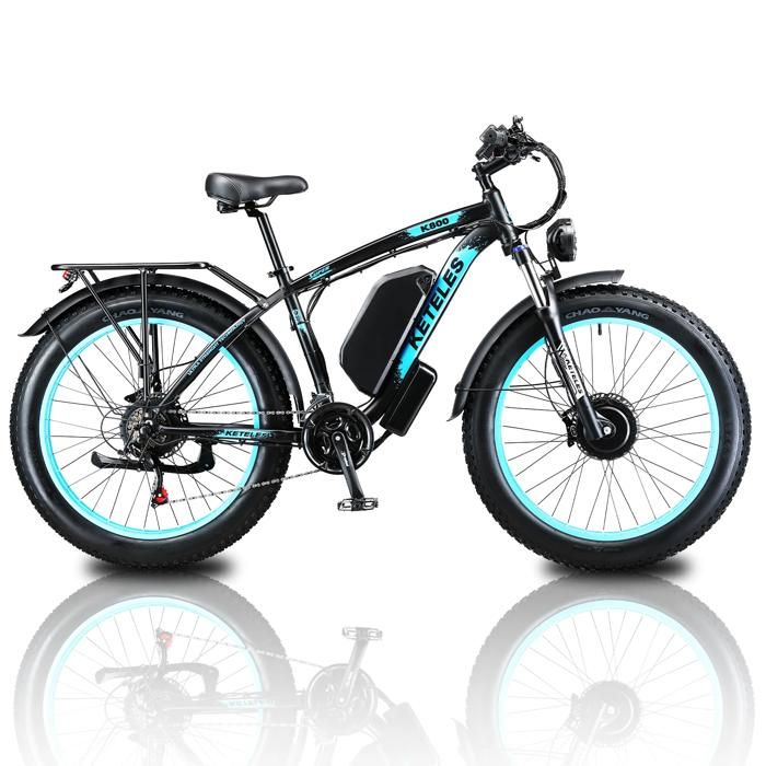 Keteles K800 Bleu 2000w double moteur vélo électrique 23AH batterie électrique Écran couleur 26\