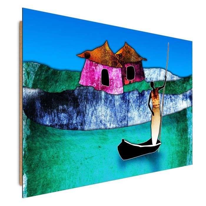 Tulup Tableau murale Impression sous verre 125x50 Abstraction