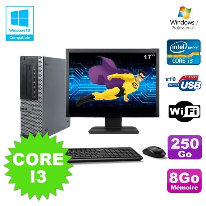Lot PC Dell 790 DT I3-2120 3.3Ghz 8Go Disque 250Go DVD WIFI Win 7 + Ecran 17 Reconditionné - Dell reconditionné disponible sur Cdiscount Seconde Vie