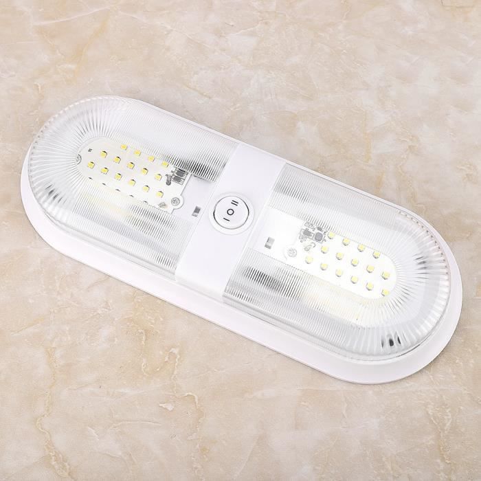 Dilwe Lampe LED pour panneau intérieur de voiture Plafonnier RV Luminaire LED Double Dome 4500K