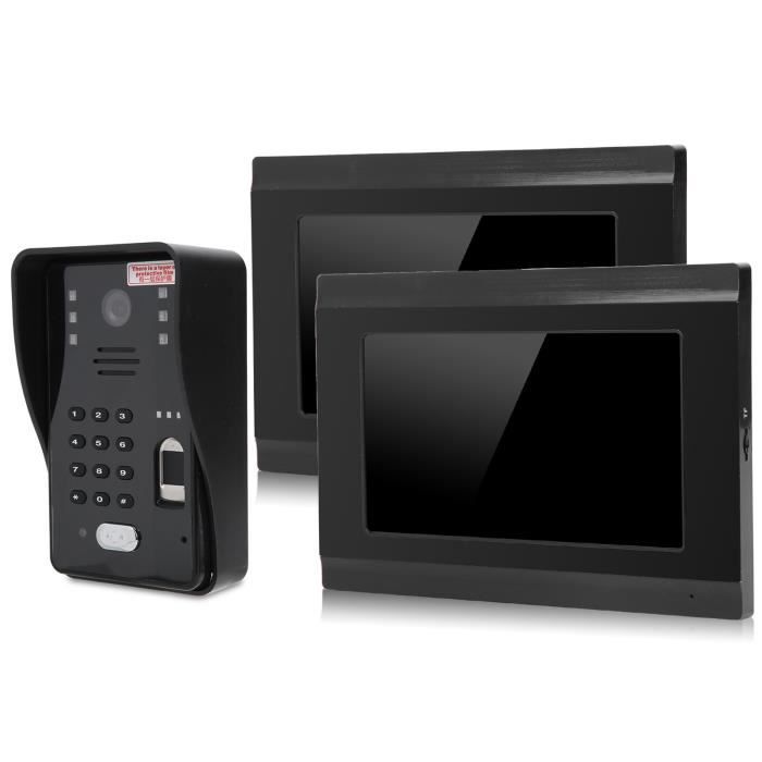MOI Interphone 2 Voies 7in Filaire Wifi Vidéo Sonnette TFT LCD Affichage à Distance APP Mot de Passe Carte d/'Identité Vision Nocturne Interphone 100-240V