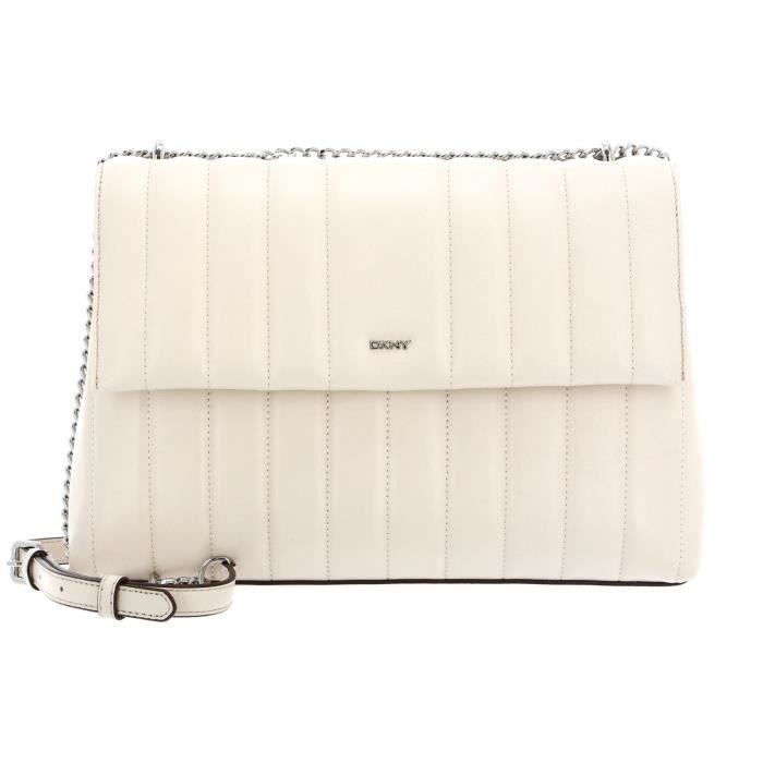 DKNY Seva LG Flap Shoulder Bag Ivory / Silver [170994] sac à épaule