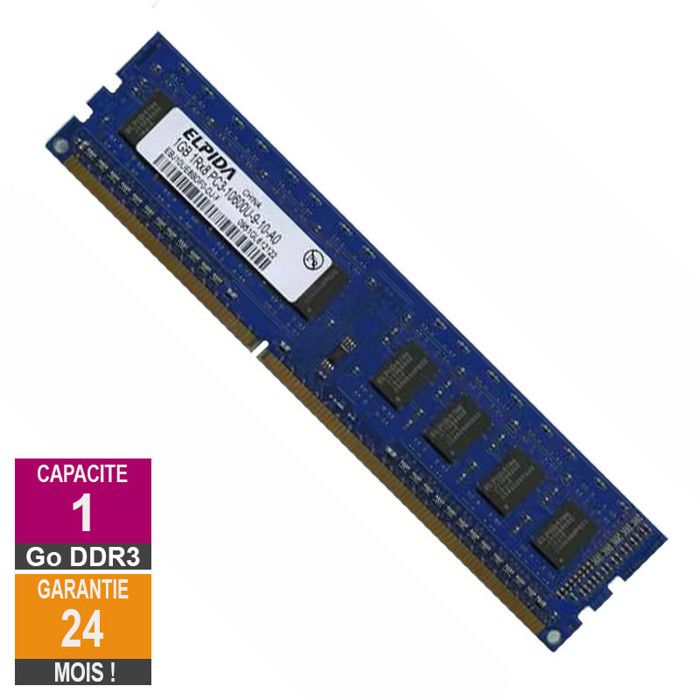 Barrette Mémoire 1Go RAM DDR3 Elpida EBJ10UE8BDF0-DJ-F PC3-10600U ...