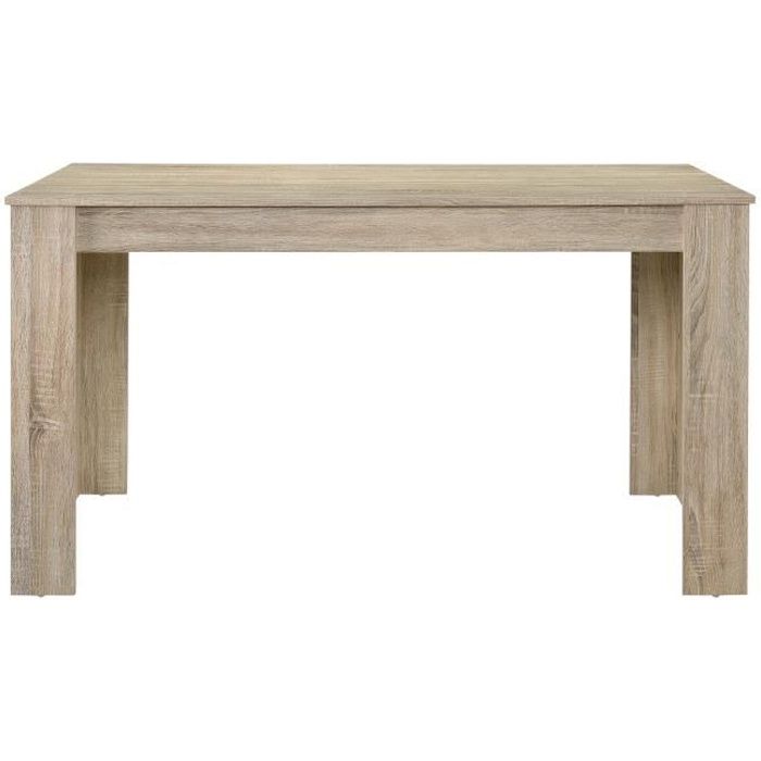 Table de salle à manger robuste Nora chêne clair 140 x 90cm