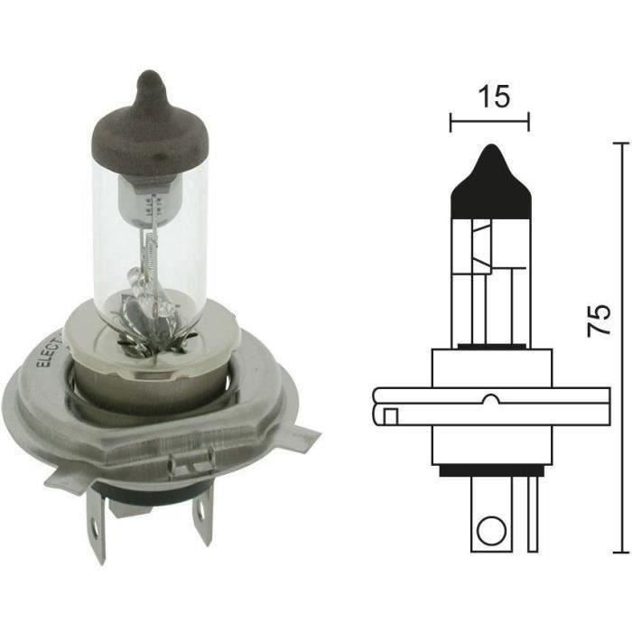 Ampoule Halogène 12V - 60/55W modèle H4