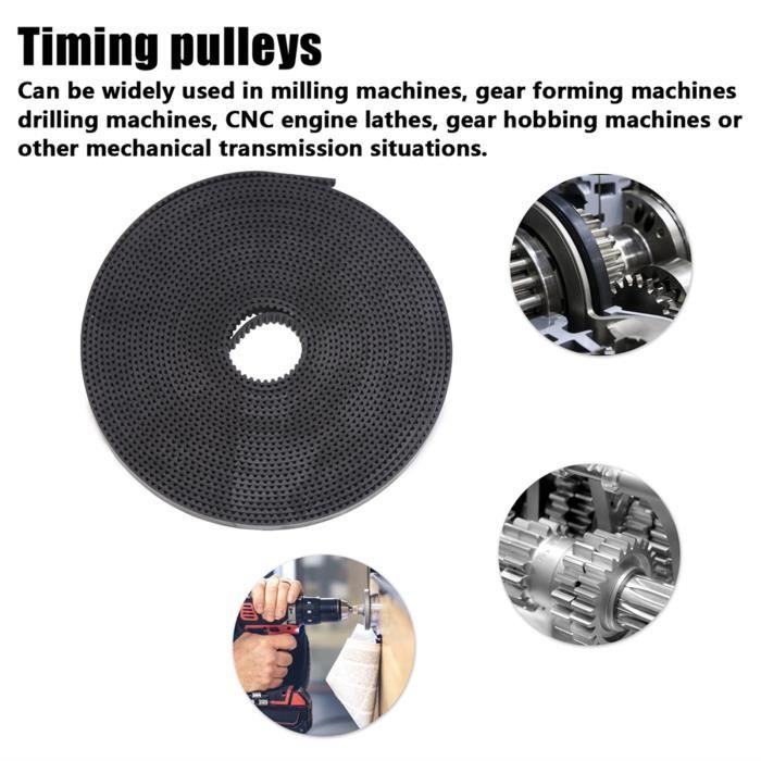 Courroie Synchrone Ouverte T5 10 Mm De Largeur, 5 Mètres - En Polyuréthane, Pour Transmission Précise (machines, Imprimantes 3D) - 2