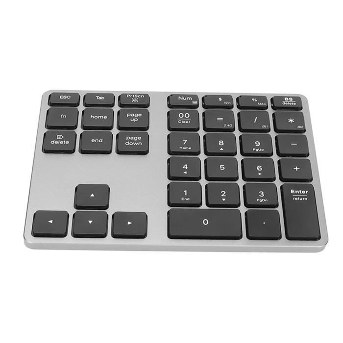 Pavé Numérique Bluetooth Double Rechargeable 35 Touches - Clavier Numérique Externe Sans Fil