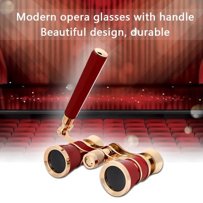 Hsthe Sea Télescope Binoculaire Opéra 3x25 - Lunettes D'Opéra Avec Poignée Antidérapante, Jumelles Compactes Portables - Cadeau Idéal Homme Femme (Blanc)