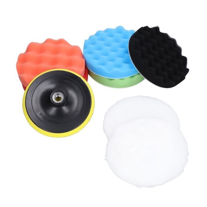 Kit De 11 Pièces Tampons Polissage Voiture - Éponges Et Laine 150mm