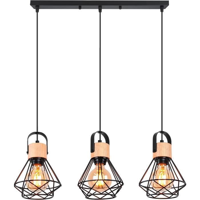 Lustre Vintage Design Metal et Bois