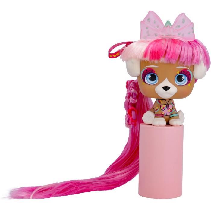 mini poupée vip pets - imc toys - bow power juliet - cheveux extra longs - accessoires inclus