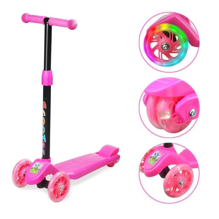 Trottinette Swing AOODIL 3 Roues - Guidon Réglable 95-110cm - Pliable & Portable - Enfants/Adultes 100kg - Frein
