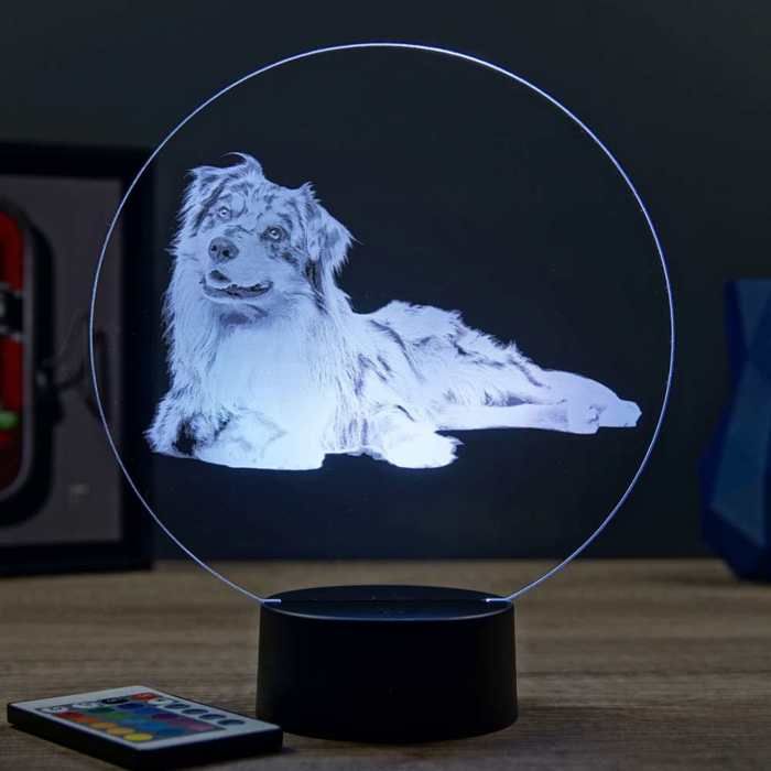 AXZZ 3D Chien De Berger Lampe Illusion Optique LED Veilleuse Optiques