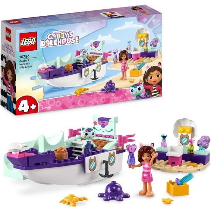 LEGO® Gabby et la Maison Magique 10786 Le Bateau et le Spa de Gabby et Marine, Jouet avec Figurines