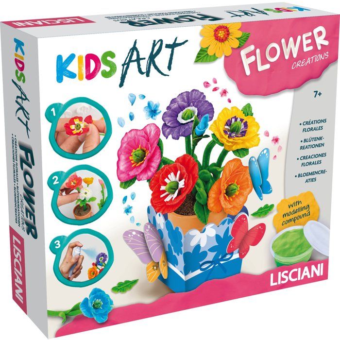 Coffret créatif LISCIANI Kids Art Créations Florales Fleurs parfumées Modelage créatif Loisir manuel