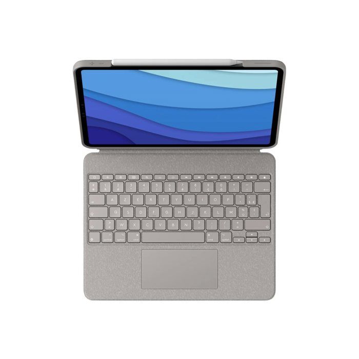 Etui Clavier Détachable - LOGITECH - Combo Touch - Pour iPad Pro 129 pouces (5e et 6e générations) - Couleur Sable