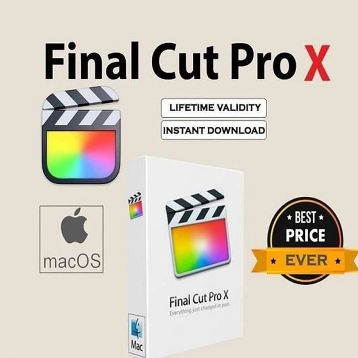 Final Cut Pro x MacOS License a Vie - Téléchargement du Logiciel Livraison par E-mail