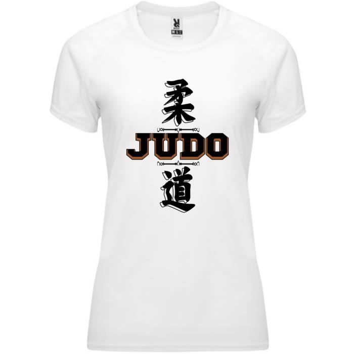 T shirt femme JUDO sport France Japon Blanc Manches courtes