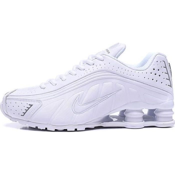 Baskets Nike Shox R4 Homme Chaussures Entraînement de Sport Blanc blanc ...