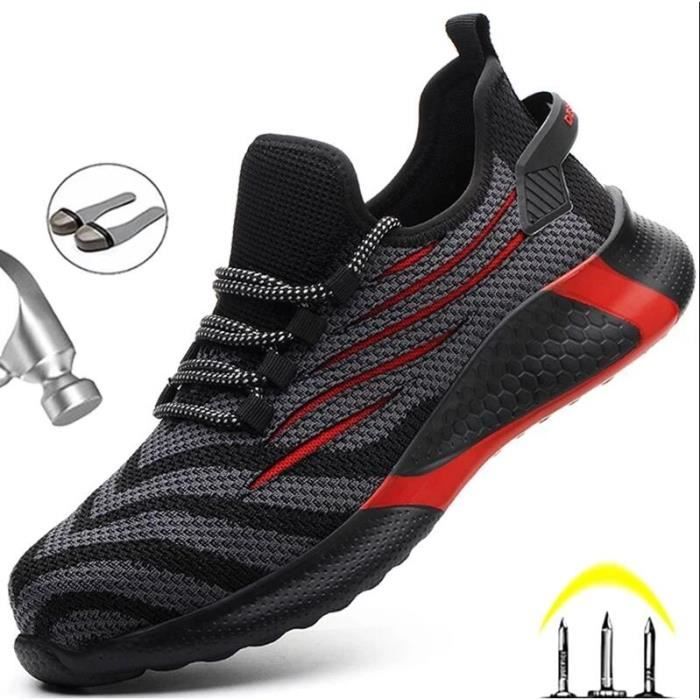Baskets Homme Antidérapantes Avec Embout Acier - Chaussures De Sport Légères, Respirantes, Pour Gym