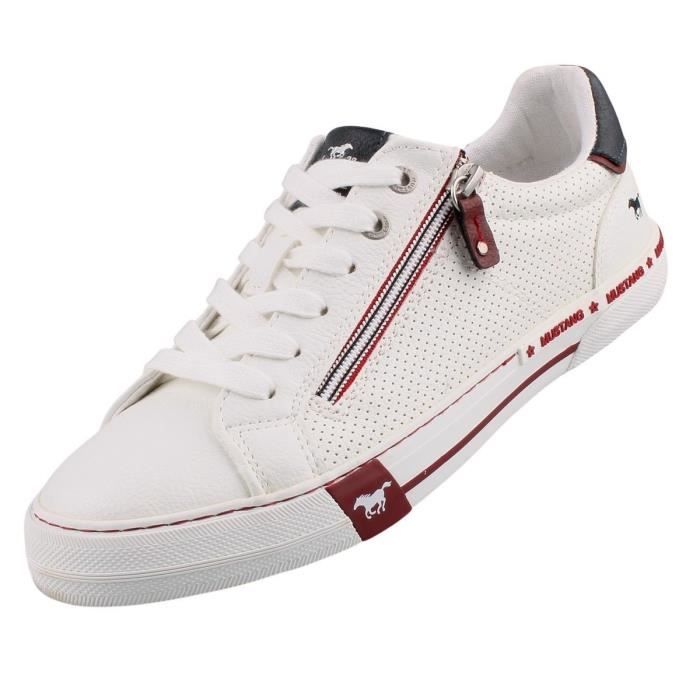 basket blanche mustang femme