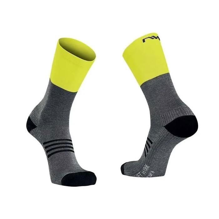 Chaussettes Northwave Extreme Pro High - gray mel/yllw fluo Chaussettes Northwave Extreme Pro High - gray mel/yllw fluo