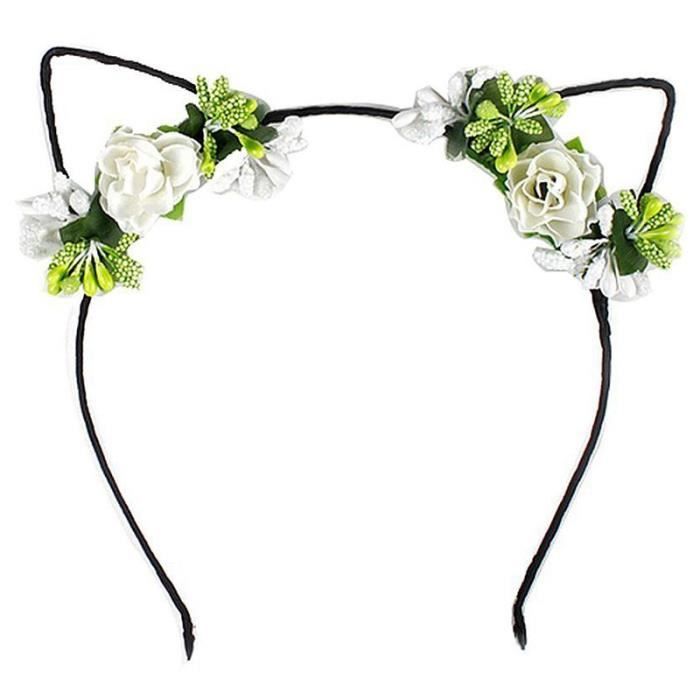 Bandeau D Oreille De Chat Serre Tete Fleurs De Simulation Manuelle Accessoires Cheveux Pour Fete Et Decoration Cheveux Bijoux Cdiscount Au Quotidien