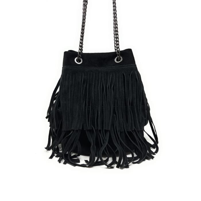 Sac a main nubuck noir clearance