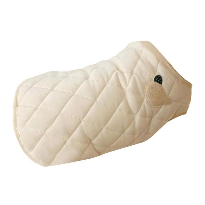 Meilleurs prix pour OMABETA gilet chaud pour chien Manteau chaud pour chien, veste épaisse en Polyester, mignon animalerie robe Blanc M pour Blanc S