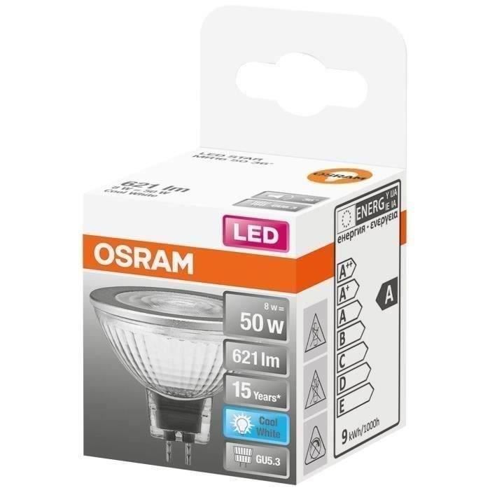 osram spot mr16 led 36 verre 8w gu5,3 621lm 4000k - blanc froid