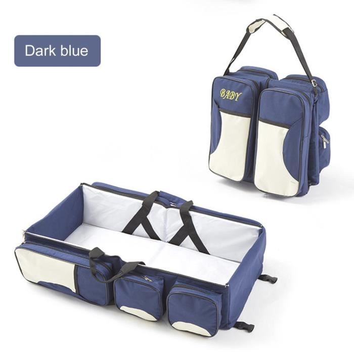 Mode Sac De Lit Bebe Pliant Portable Lit Pliant Sortir Camping Car Voyager Avec Moustiquaire Bleu Fonce Cdiscount Maison