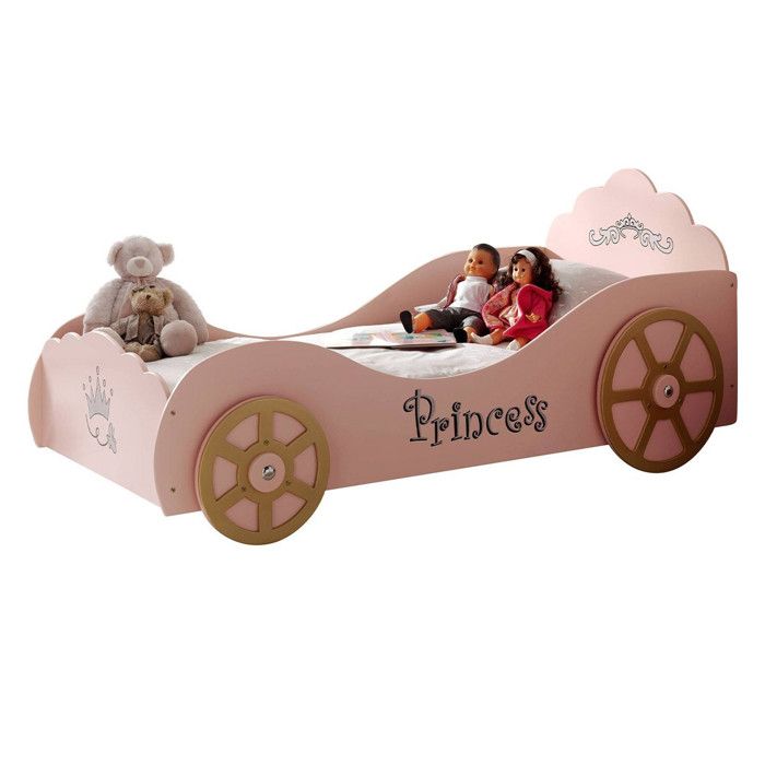 Pack - Lit Enfant & Matelas Voiture 90x200cm Rose Pack - Lit Enfant & Matelas Voiture 90x200cm Rose