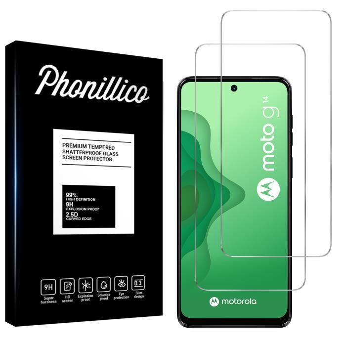 Films Verre Trempé pour Motorola Moto G14 [Pack 2] Vitre Protection Ecran Phonillico®