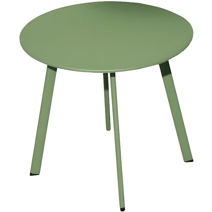 Table basse de jardin en acier Massai 40 cm amande