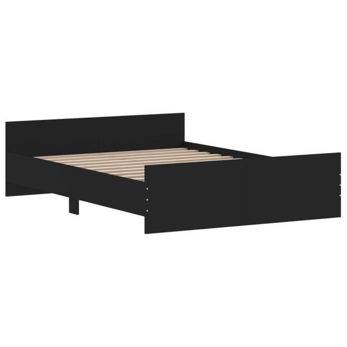 Cadre de lit - SALUTUYA - BD4405 - Noir - 140x190 cm - Bois dingénierie