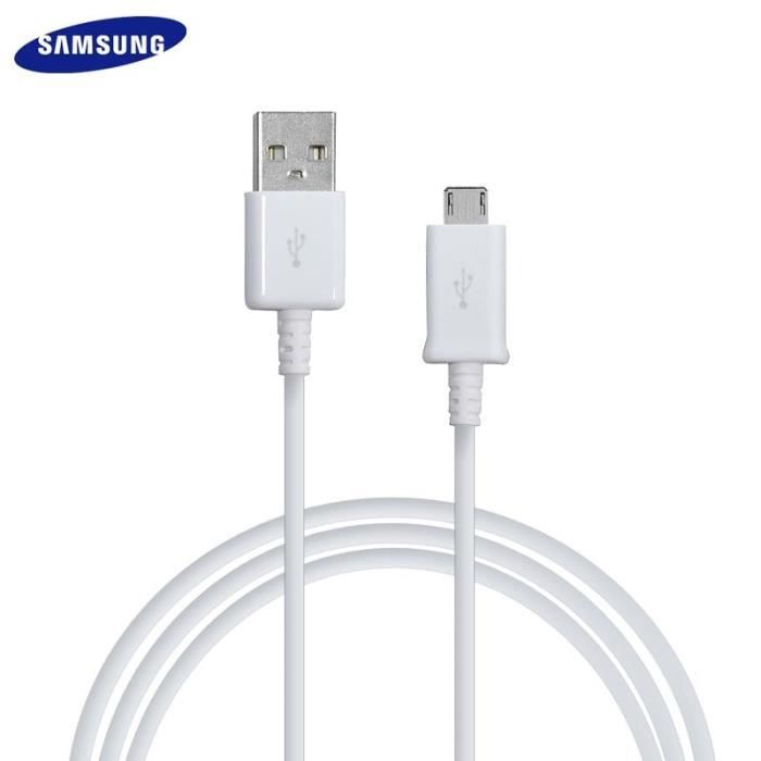 Galaxy S6 EDGE Plus Câble 1.5 mètre Data USB à Micro USB Origine Samsung ECB-DU4EWE Blanc