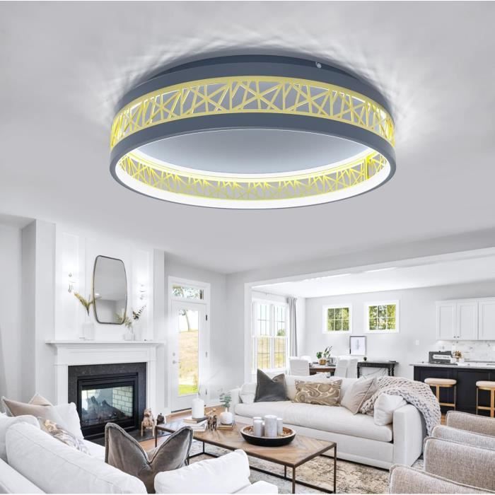 Plafonnier LED salon télécommande