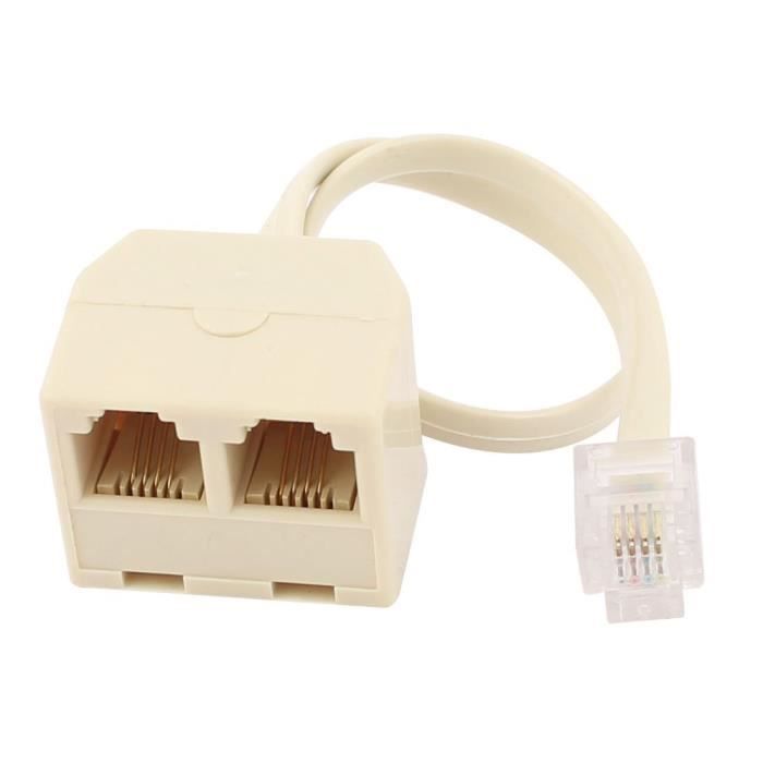 RJ11 6P4C 2 voies telephone sortie adaptateur Jack ligne de separation ...