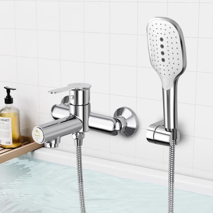 Pommeau De Douche/rinçage Professionnel En Laiton KULACO - Raccord 1/2", Débit 5.4 L/min, Avec Clip De Blocage Main Libre