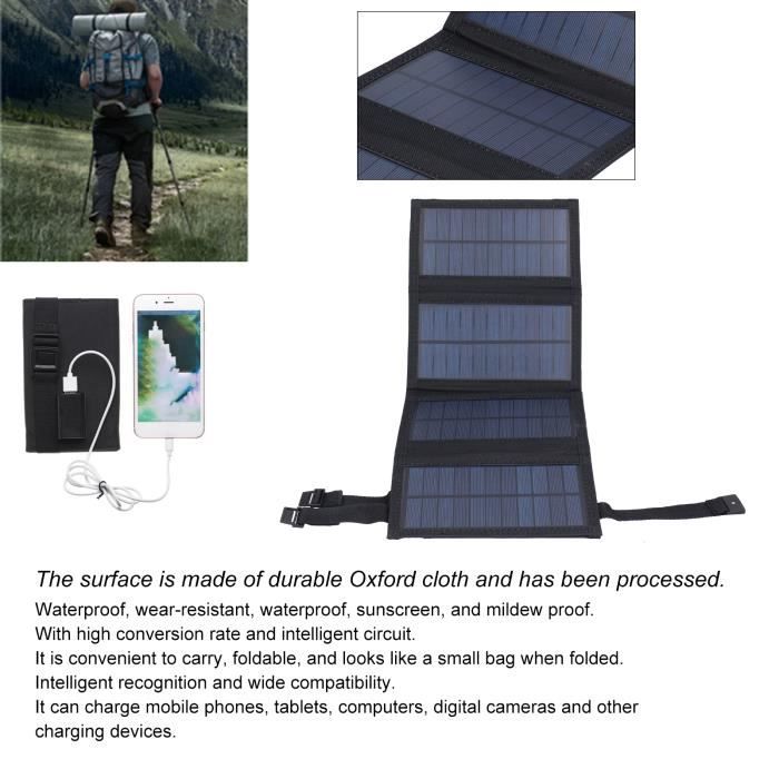 Panneau Solaire 20W Monocristallin Avec Régulateur - Pour Caméra De Sécurité 5V, Alimentation USB/Type-C, Montage Murale