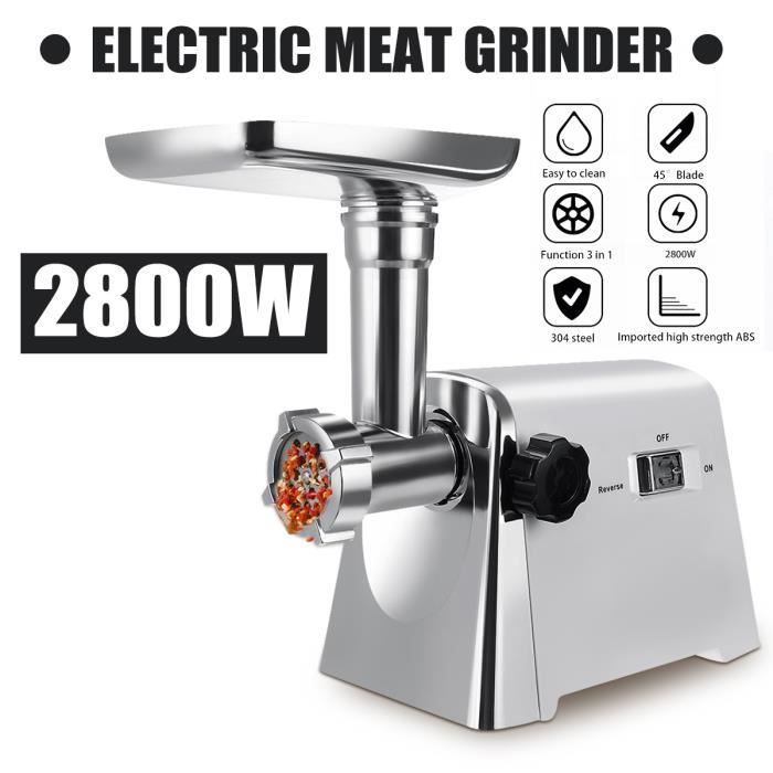 Hachoir à Viande Électrique Avec Moteur Puissant Et Bol En Acier INOX 300w 2 Niveaux De Vitesse Pour Viande Legumes 92476148