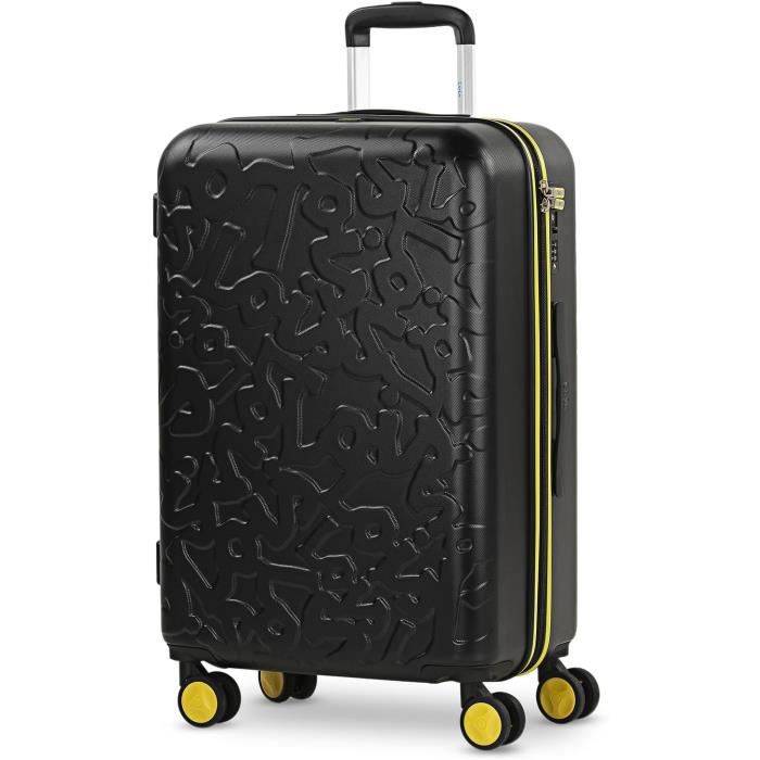 Valise Bordlite Noire Rigide 4 Roues - Set Bagages Légers Cabine Souple