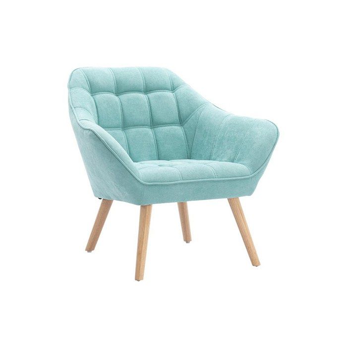 Fauteuil en tissu vert deau CASERTA Fauteuil en tissu vert deau CASERTA